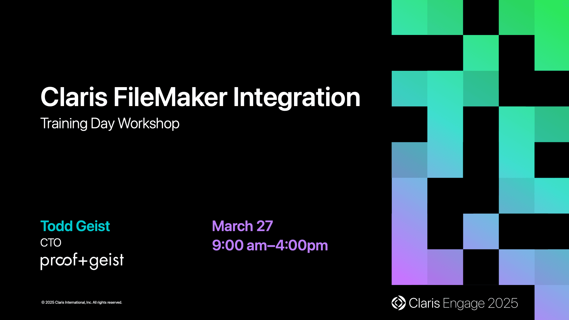 Claris FileMaker Integration Training Day Workshop